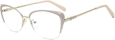 Cat eye glasses with half-prescription metal walls for women.. DIAYTAR NIGERIA: Your affordable gateway to thousands of products delivered within a week.