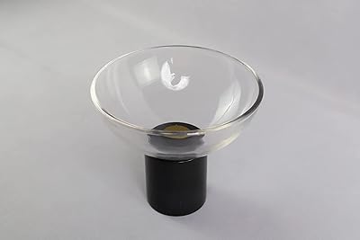 Glass fruit bowl / service bowl / Draw / dishes / service utensils with round glass and cylindrical marble base Modern decoration for house and kitchen size 20 x 20 x 17 cm medium bowl (black marble).. DIAYTAR NIGERIA: Where every shopping need is met with affordable prices and timely delivery.
