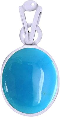 Divya Shakti pendant necklace 25,25-25.50 Turquoise carats (Fayroza silver stone pendant) 100 % authentic quality precious stones AAA.. DIAYTAR NIGERIA combines extensive variety with budget-friendly prices and prompt nationwide delivery.