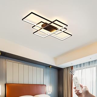 Modern LED ceiling lights jaicomi black rectangular chandelier with variable intensity of 68 W with remote control.. Embrace a new era of online shopping with DIAYTAR NIGERIA's extensive range and budget-friendly prices.