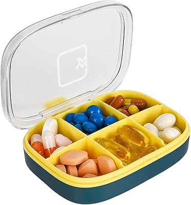 Organizer of 6 sections travel pills, small moisture resistant pill box for daily travel bag, pills and vitamins, blue.. Need something fast? Order it now from DIAYTAR Nigeria.