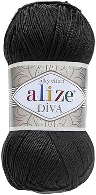 Hand knitting in Alize Diva silk (60, black).. DIAYTAR NIGERIA delivers on our promise of variety, affordability, and prompt nationwide service.