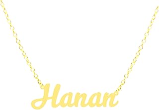 21 -carat gold plated pendant necklace with the name Hanan.. Discover the convenience of DIAYTAR NIGERIA's vast e-commerce platform with delivery in just 5-8 days.