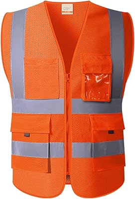 Reflective safety vest in high visibility mesh with zipper and pockets | reflective vest |.. Shop confidently with DIAYTAR NIGERIA's vast product range and budget-friendly nationwide shipping.