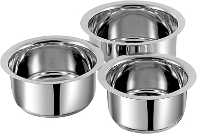 Set of stainless steel tubes with vinod lid, capacity 2.7 liters at 4 liters, 3 rooms, silver.. Order today, receive this week — shopping with DIAYTAR Nigeria is that simple.