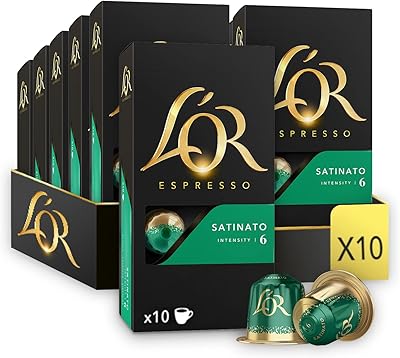 Espresso satinato aluminum capsules, carefully roasted and selected, with light lore, intense 6, adapted to Nespresso machines, 10 x 100 packets in aluminum capsules.. Fast. Reliable. Affordable. DIAYTAR Nigeria is all that and more.