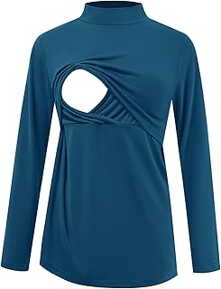 Breastfeeding top soft layer with long sleeves and high jincana collar for mothers who are breastfeeding.. Shop smart with DIAYTAR NIGERIA, offering a vast product range delivered to your doorstep within a week.