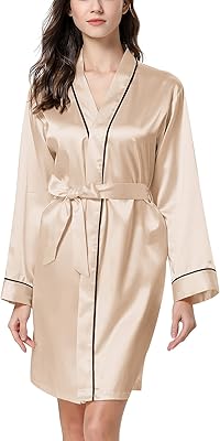 Maeau Short Dress in Silk Satin For Women, Demoiselle Kimono, Bathroom, Night clothes for Wedding Day.. Your everyday shopping solution, DIAYTAR NIGERIA offers variety and value delivered within 8 days.