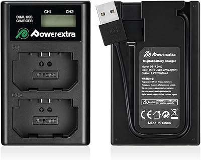 USB Power Extra Smart NP-FZ100 travel charger for Sony NP-FZ100 battery + Integrated USB loading cable, Double battery charger for Alpha A7 III A7 IV A7SIII A7RIII A9RIV A9iii A7C FX3 A6600 + 1 year warranty.. Experience retail convenience with DIAYTAR NIGERIA's comprehensive platform and 5-8 day nationwide shipping.