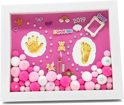 Baby feet imprint gift box, photo album, festive decorations for newborns, hand-printed souvenir set, unique bedroom decoration for newborn girls and boys, pink.. Your one-click solution to affordable shopping, DIAYTAR NIGERIA delivers quality products nationwide.