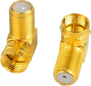 Set of 2 TV antenna socket adapters at right angle F, F towards male plug towards female, coaxial coupler, type F to 90 degrees for coaxial cable and wall plates.. Discover the joy of online shopping with DIAYTAR NIGERIA's budget-friendly prices and reliable shipping.