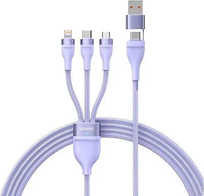 USB Data Cable Type-C with fast charge-C Baseus Flash Series 100 W 2 for 3, 4 feet, purple.. Experience shopping freedom with DIAYTAR NIGERIA's vast selection and dependable nationwide shipping.