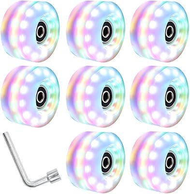 Luminous skating wheels 78a 8 pieces 32 x 58mm, light skating wheels with fixed bearings, double row roller coat accessories for interior and exterior.. DIAYTAR NIGERIA: Revolutionizing how Nigerians shop with affordable prices and prompt delivery services.