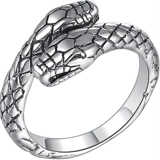 Jude Jewelers Retro Vintage in Double Snake Stainless Stainless Snake Promise Cocktail Biker Ring.. Discover the perfect balance of selection and value with DIAYTAR NIGERIA's nationwide delivery service.