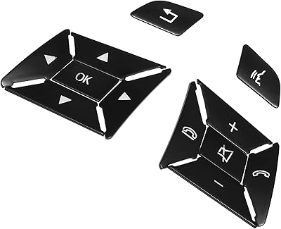 Absopro Set of 12 stickers for car steering wheel buttons, interior decoration for key buttons, for benz class A 13-15, black (batch of 12).. Join millions of satisfied shoppers using DIAYTAR Nigeria every day.