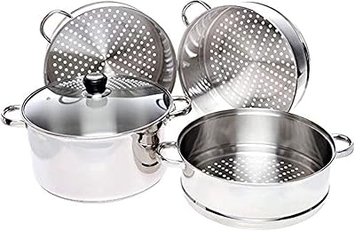 Wilson steam cooker with 4 thicknesses in stainless steel with glass cover, silver (model: CS-20).. Enjoy effortless shopping and speedy delivery with DIAYTAR Nigeria.