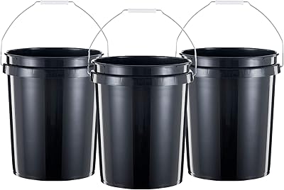 Robust plastic bucket of 5 gallons united solutions with ergonomic handle, easy to clean, ideal for improving habitat or household cleaning; black 3 -room.. Your new favorite way to shop online — DIAYTAR Nigeria.