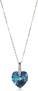 Sterling silver woman necklace with Swarovski Candal pendant in the shape of a heart.. DIAYTAR NIGERIA: Where shopping is affordable, selection is vast, and delivery is always reliable.