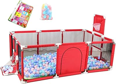 My Extra Long Game Pen for Children, Sure and Portable, Funny Activities Games, Basketball basket with carpet and 30 balls (red).. DIAYTAR NIGERIA brings the marketplace to your home with budget-friendly prices and nationwide delivery.