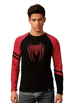 Spider-man: long-sleeved cotton t-shirt printed The crawling web for men and boys.. DIAYTAR NIGERIA: Where every shopping need is fulfilled with affordable prices and nationwide shipping.