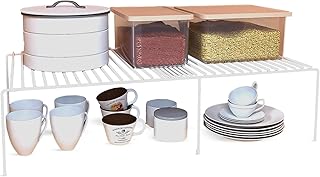 Cima kitchen telescopic multilayer storage shelf with free recipe electronic book, adjustable shelf (41-73 cm), multilayer storage shelf, stainless steel wardrobe shelf (white).. DIAYTAR NIGERIA: Connecting Nigerians with their needs through our affordable and diverse marketplace.