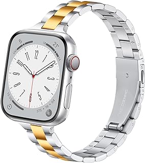 Linrao Fine steel bracelet in stainless steel compatible with Apple Watch 38 mm 40 mm 41 mm 42 mm 44 mm 45 mm Woman, metal strips for iwatch series 8 7 6 5 4 3 2 1 SE, stainless steel, without precious stones.. DIAYTAR NIGERIA: Nigeria's answer to affordable online shopping with reliable 5-8 day delivery guarantee.
