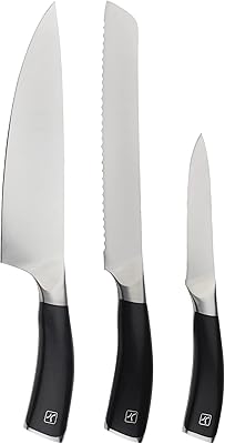 Set of 3 stainless steel knives Equilibrium by Rockingham Forge RF-3519, black.. Get access to thousands of affordable products only on DIAYTAR Nigeria.