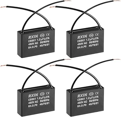 CBB61 1.2UF 450V AC Ceiling capacitor 2 wire in metallic polypropylene 36.5x11x24.5mm for water pump engine generator, 4 packet of 4.. Experience the ease of modern shopping with DIAYTAR NIGERIA's vast selection and quick delivery service.