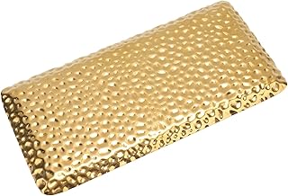 Hammered tray, rectangular decorative tray for bedroom, washable in the dishwasher (gold).. DIAYTAR NIGERIA: Bringing affordable shopping solutions with a diverse product catalog delivered nationwide.