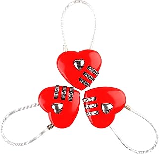 Linen Lot of 3 red heart locks Small code lock.. DIAYTAR NIGERIA: Where quality meets affordability, with thousands of products delivered in less than 8 days.