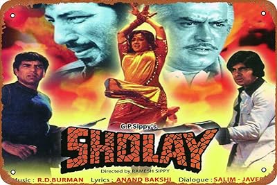 Sholay - amitabh bachchan - tallenge bollywood hindi movie poster collection metal tin signs room wall decor sign 8x12 inch.. DIAYTAR NIGERIA delivers more than expected with our extensive catalog and 5-8 day delivery service.