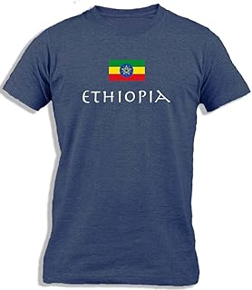 Men's cotton t-shirt with Ethiopian flag | Ikapron Ethiopian flag.. Shop with confidence at DIAYTAR NIGERIA, enjoying competitive prices and delivery within 8 days.