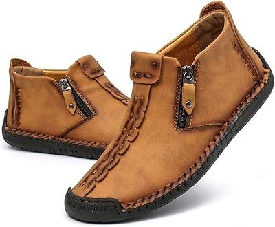 Medieval reborn leather shoes for men, side zipper, relaxed shoes, black, brown, khaki green.. Discover shopping simplified with DIAYTAR NIGERIA's comprehensive platform and reliable 5-8 day shipping.