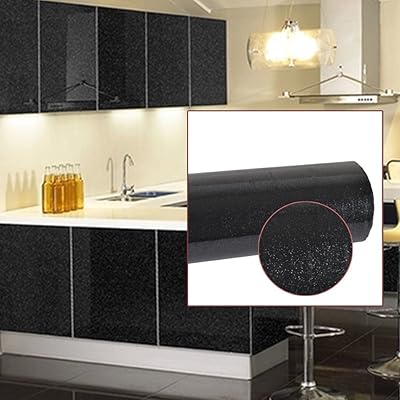 Wall cover for kitchen closet doors, matt shiny sticker (61 cm x 10 m, black).. Discover unbeatable variety on DIAYTAR Nigeria — shop today, delivered this week.