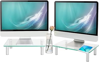 Double L for transparent dusty glass laptop, Multiple desktop with adjustable feet in height for LCD LCD LAD LED TV component - Package of 2.. DIAYTAR NIGERIA combines extensive product options with budget-friendly prices, delivered in 5-8 days.