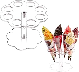 Acrylic ice cream horn support for transparent cupcake support.. DIAYTAR NIGERIA: The marketplace that brings affordable products to every Nigerian home in under 8 days.