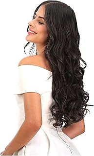 Hugewth wigs long and curly wigs for women, wavy hair wigs, loose and deep wigs, heat -resistant synthetic fiber clips, adjustable curly natural hair extensions (dark brown).. DIAYTAR NIGERIA delivers happiness in 5-8 days with our affordable and diverse product range.
