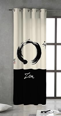 Zen tsuki curtain with metal eyelets, size 150 x 260 cm, Japanese design.. Skip the traffic, shop online — DIAYTAR Nigeria brings it to you.