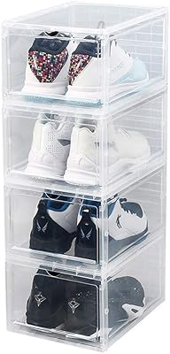 Set of 4 plastic shoe boxes transparent storage container.. Your ultimate shopping destination, DIAYTAR NIGERIA combines extensive selection with affordable shipping.
