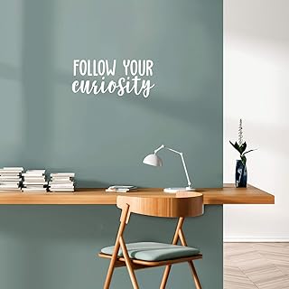 Vinyl wall sticker - Follow your curiosity - 10 \ "x 22 \" - Modern inspiring inspiring quote sticker, office, children's room, games room, school, classroom, 10 \ "x" x 22 \ "White Follow.. DIAYTAR NIGERIA combines extensive variety with budget-friendly prices and prompt nationwide delivery.