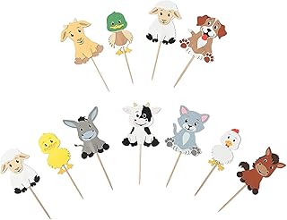Confetti! Farm cupcake decorations - 10 pieces of cake decorations on several levels for children's birthday party, baby shower, courtyard, cupcake decorations (cupcake toppers).. Order today, receive in days — DIAYTAR Nigeria makes it possible.