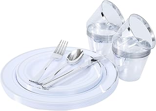 Plastic Plastic Beauty 72 -piece Plastic Party Covers, Puts, Cut, Spoon and white and golden cutlery - 12 guests (white with silver).. Shop from our extensive catalog at DIAYTAR NIGERIA and enjoy doorstep delivery in just 5-8 days.