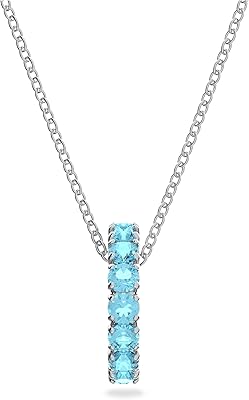 Axalta necklace, blue, rhodium plated, one size, crystal, without precious stones.. From household needs to gadgets, DIAYTAR Nigeria has it all.