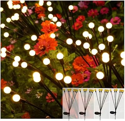 Lucioles Solar Lights, Solid Solid Lights Waterproof Outdoor, realistic garden lights for the decoration of courtyards and aisles, 4 rooms 6 LED lights, warm white (warm white).. Unlock access to a wide range of products with DIAYTAR NIGERIA's affordable e-commerce platform.