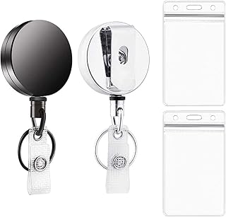 Retractable bracket with 2 transparent and waterproof carriers, metal identification carrier t-tercelli with belt clip and keychain for business card and keychain, metal shell.. Experience retail therapy without the financial stress at DIAYTAR NIGERIA's budget-friendly marketplace.