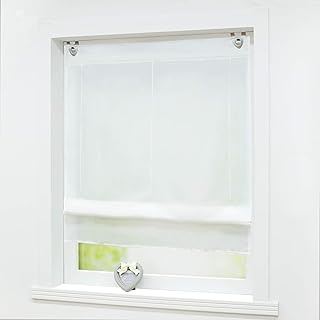 JOYSWAHL STORE ROMAIN PURNE Polyester with hook without drilling, transparent, bedroom, kitchen, bathroom, white l x h 45 x 150 cm.. DIAYTAR NIGERIA: Your trusted marketplace that combines variety, affordability and reliable shipping.