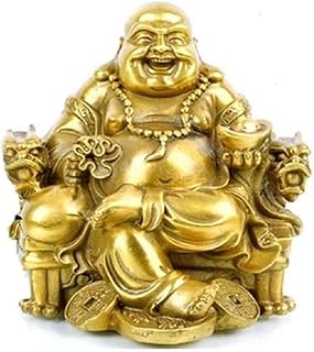 Decorative statue of laughing Buddha Fengshui, statue of Buddha luck and happiness, statue of the god of wealth, Buddhist brass statues and sculptures for interior decoration, congratulations gifts (XL).. Great finds. Great prices. Fast shipping. That’s DIAYTAR Nigeria.