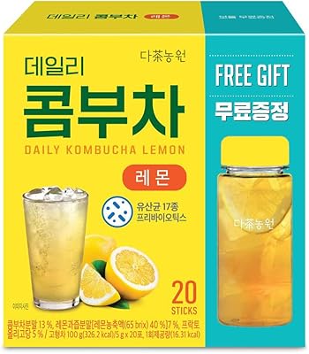 Garden kombucha tea, powder 5 g x 20 sachets (100 g/3.52 oz) Probiotics, prebiotics, sugar -free, dietetic tea, healthy drink with bottle (free bottle shaker) (lemon).. DIAYTAR NIGERIA: The marketplace that brings affordable products to every Nigerian home in under 8 days.