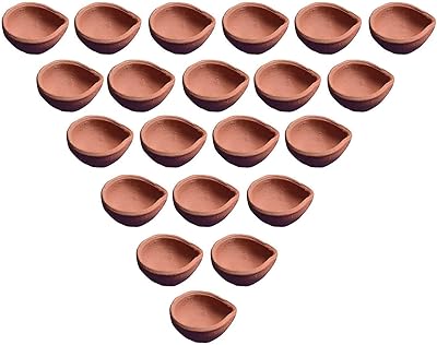 Ultimate land clay Deepak Puja Hindu Diya by Mart Diyas | Terracotta/terracotta decoration done by hand (brown_3.1 "x 3.9" x 4.7 ").. DIAYTAR NIGERIA makes quality accessible with our diverse product range and dependable delivery service.