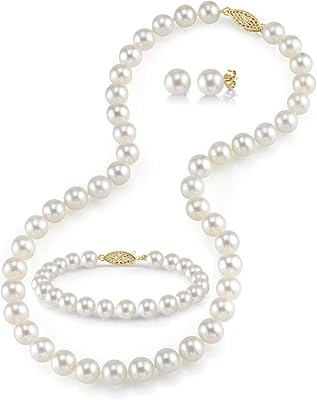 Set of jewelry in 14 -carat gold pearls for women - Pearl bead necklace set | natural culture pearls - the source of pearls, pearl, pearl.. DIAYTAR NIGERIA: Where value shopping meets reliable 5-8 day delivery across the nation.
